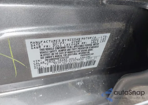 2023 Nissan Sentra Sr Xtronic Cvt z USA, uszkodzony, nr VIN 3N1AB8DV6PY242703